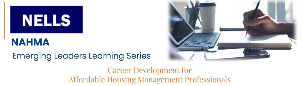 NAHMA logo on a presentation slide for affordable housing management professionals.