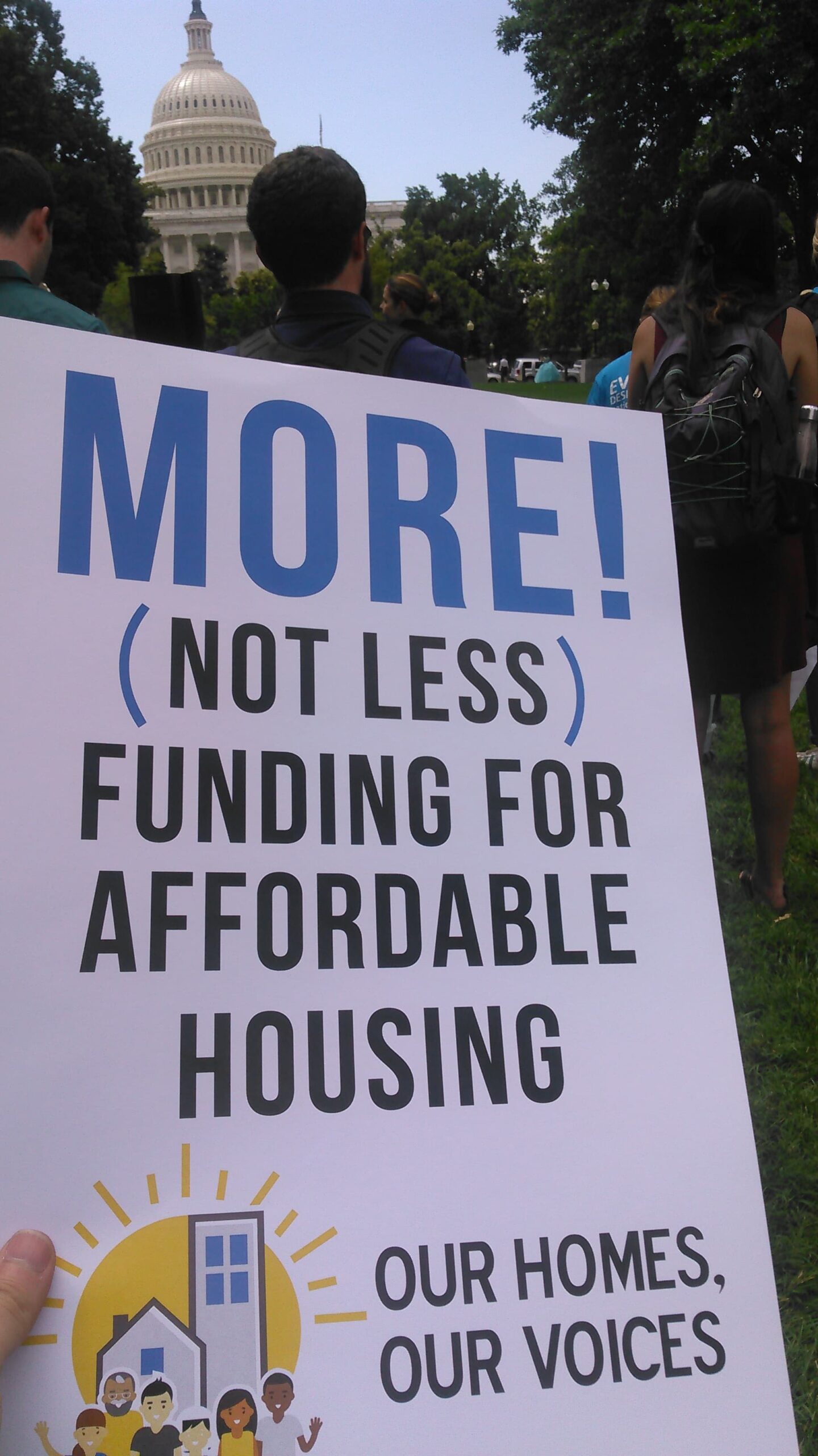 Affordable housing advocacy protest outside the U.S. Capitol building.