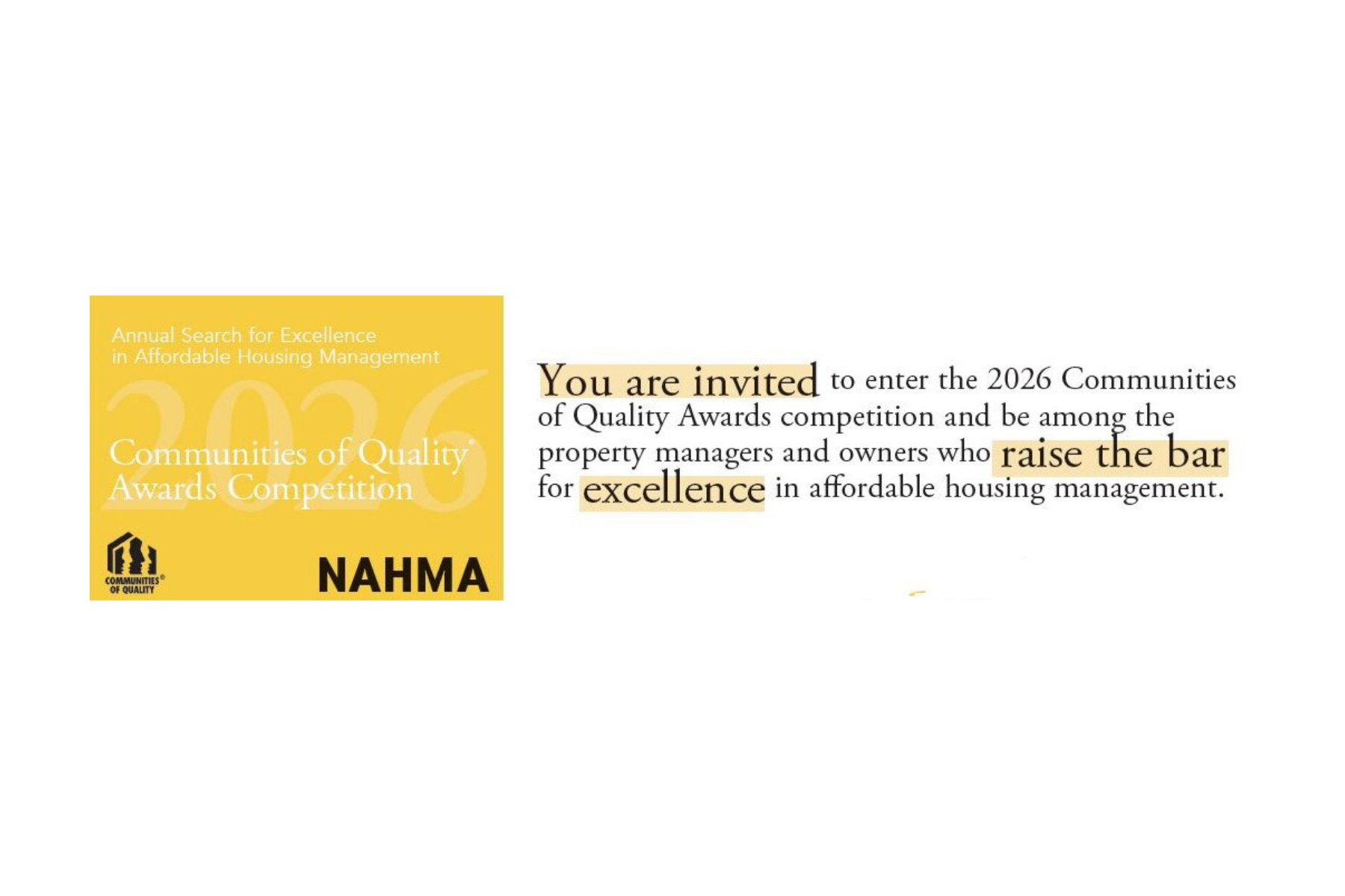 NAHMA Seeks Communities That Represent Excellence in Affordable Housing